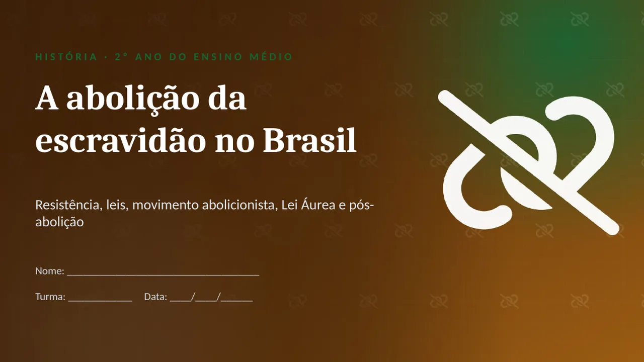 Capa da apresentação A abolição da escravidão no Brasil