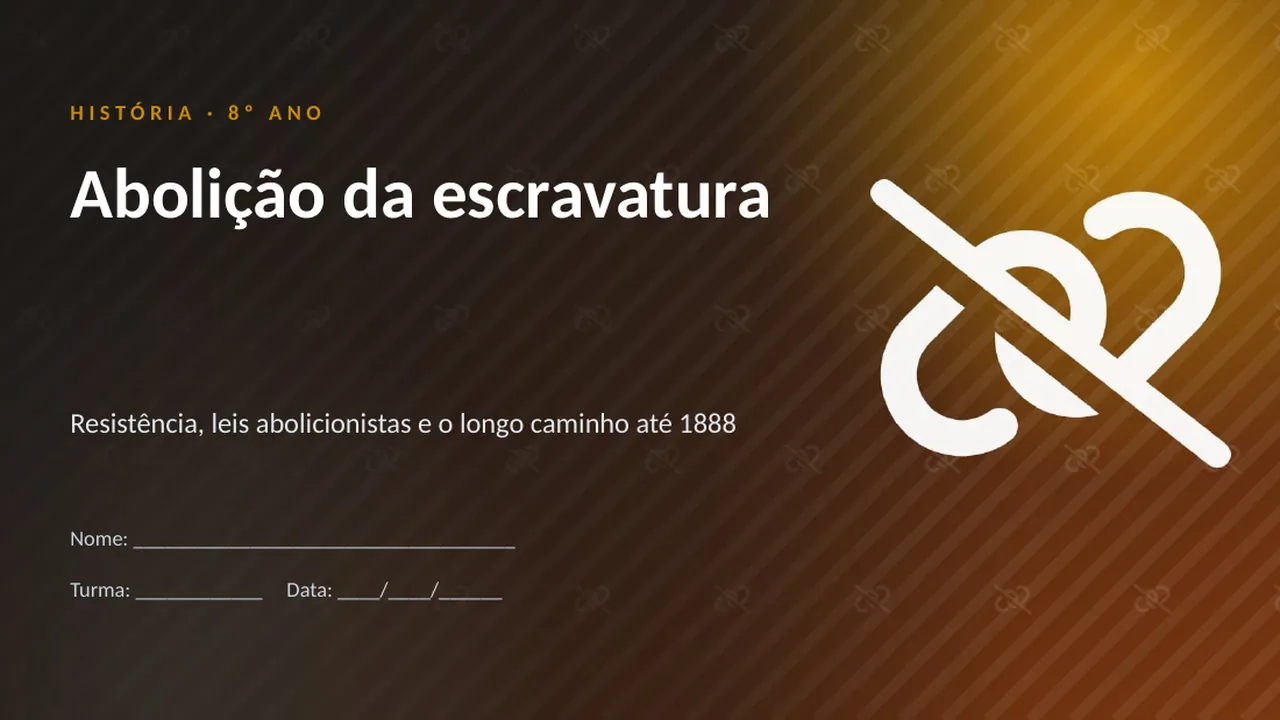 Capa da apresentação Abolição da escravatura