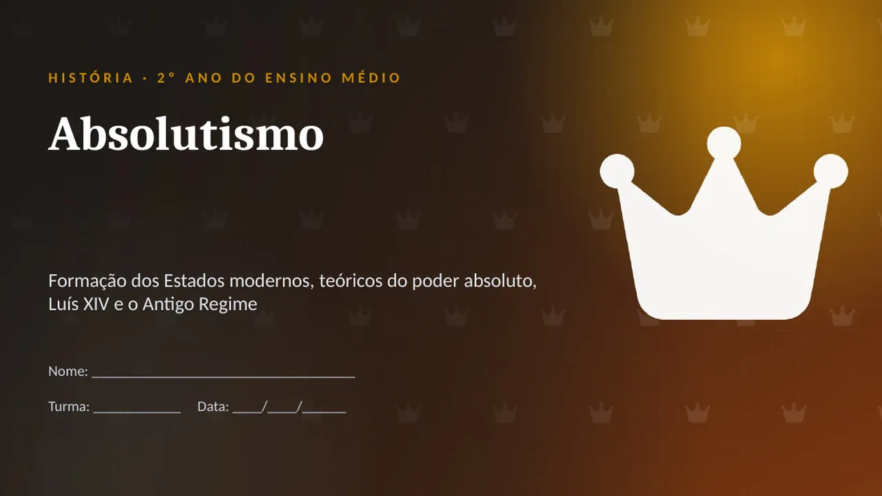 Capa da apresentação Absolutismo