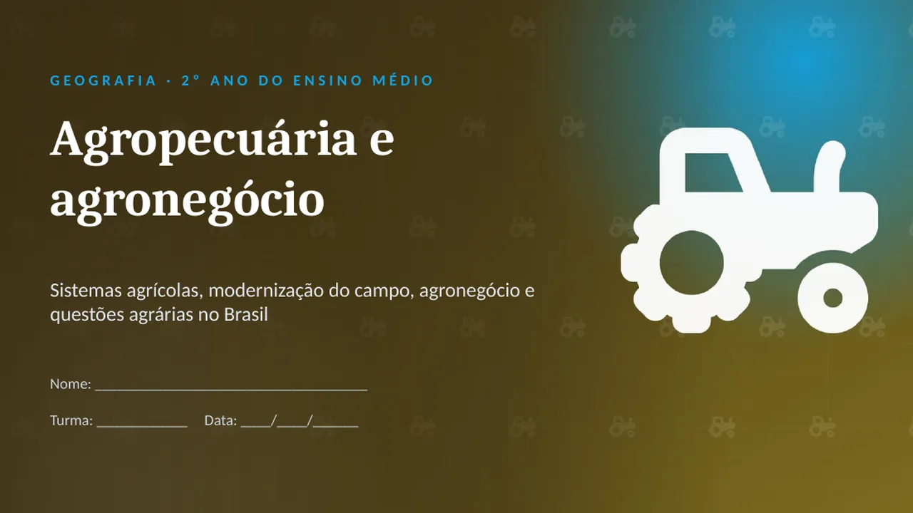 Capa da apresentação Agropecuária e agronegócio