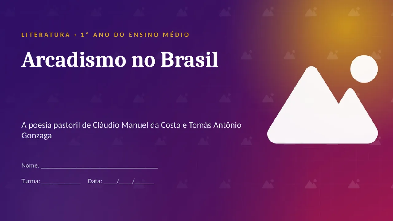 Capa da apresentação Arcadismo no Brasil