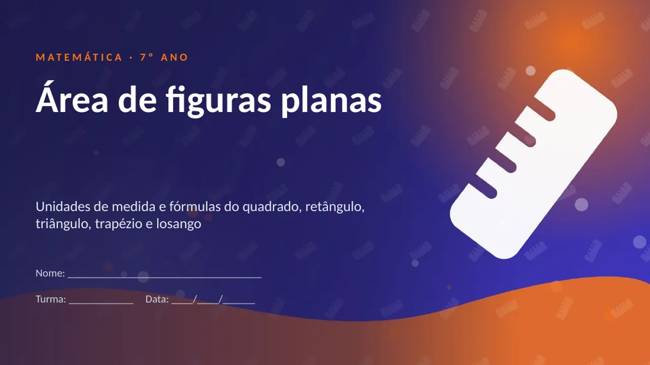 Capa da apresentação Área de figuras planas