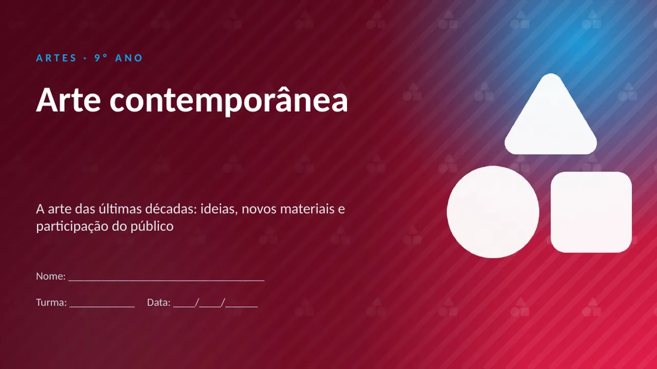 Capa da apresentação Arte contemporânea