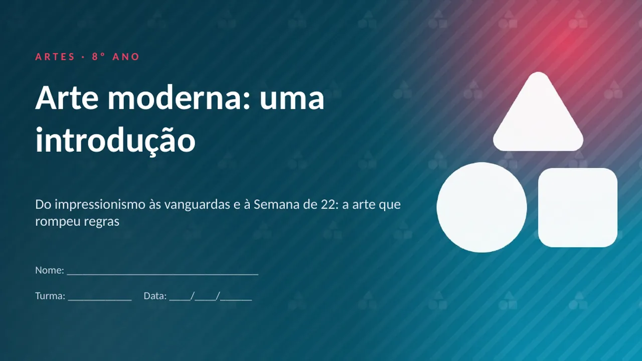 Capa da apresentação Arte moderna: uma introdução