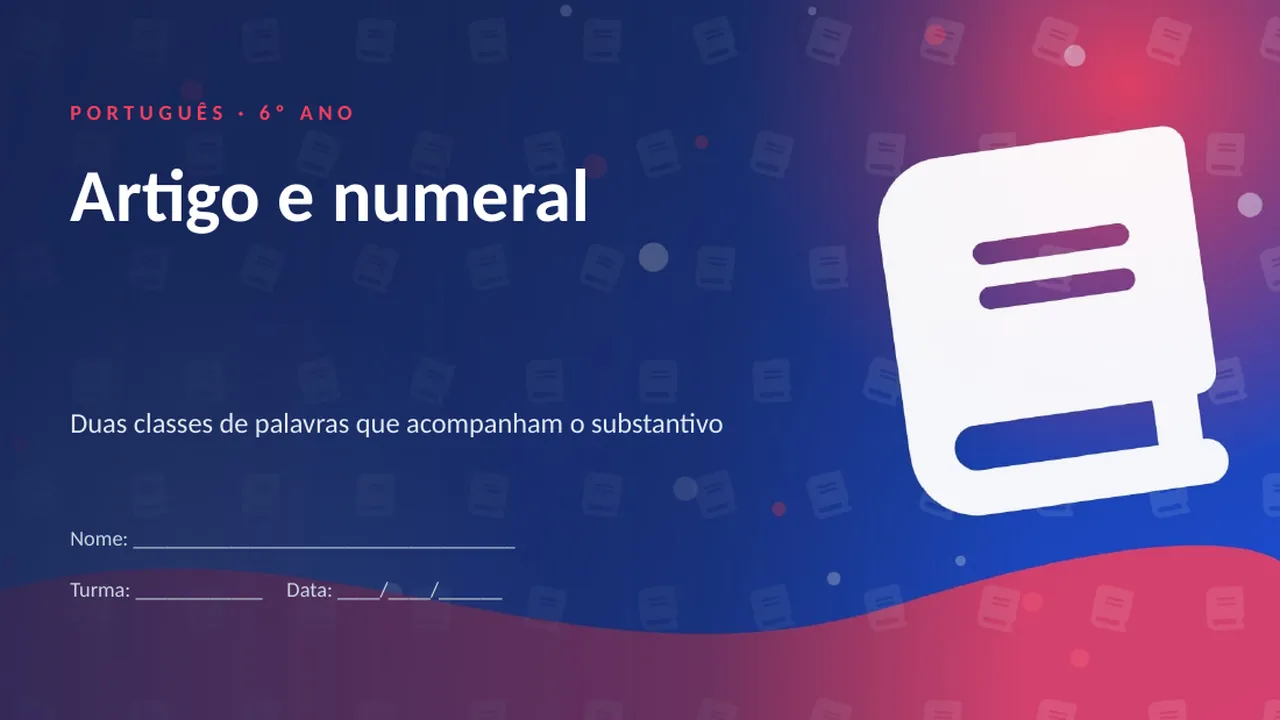 Capa da apresentação Artigo e numeral