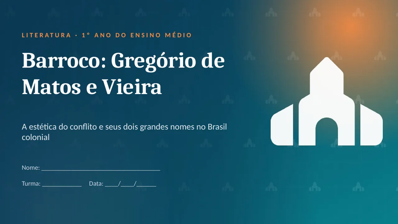 Capa da apresentação Barroco: Gregório de Matos e Vieira