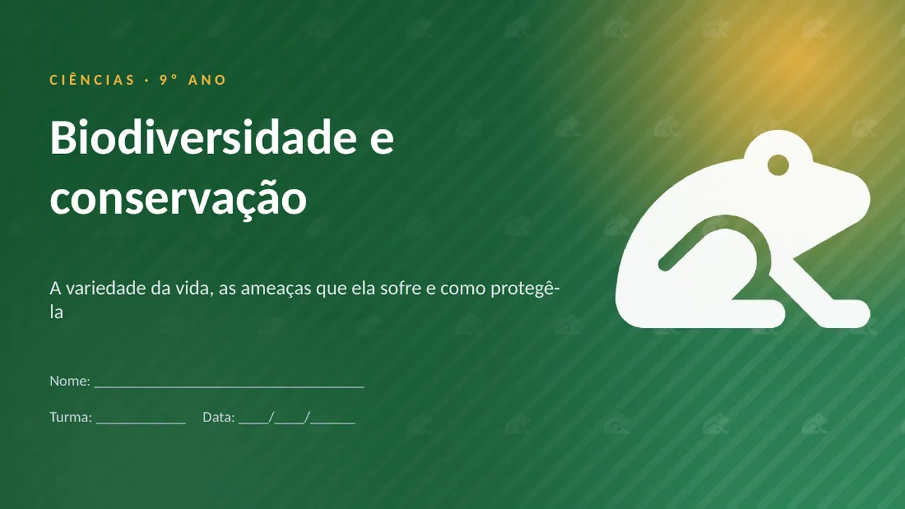 Capa da apresentação Biodiversidade e conservação