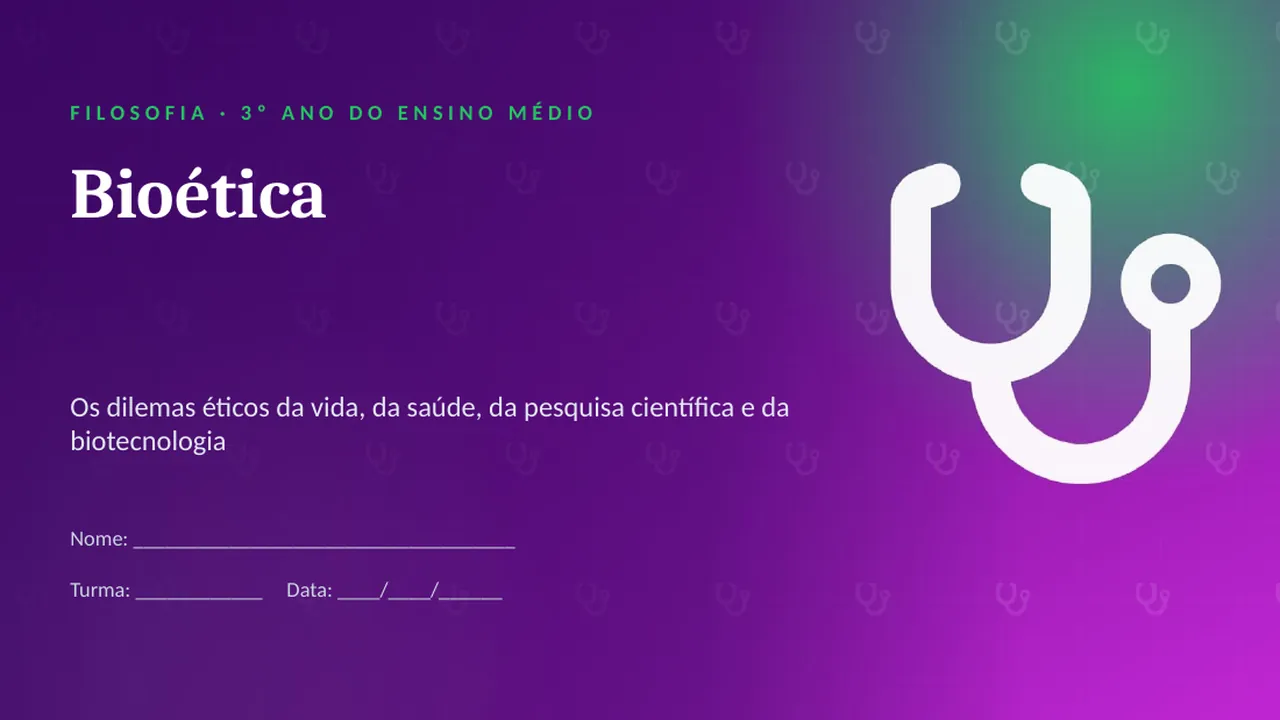 Capa da apresentação Bioética