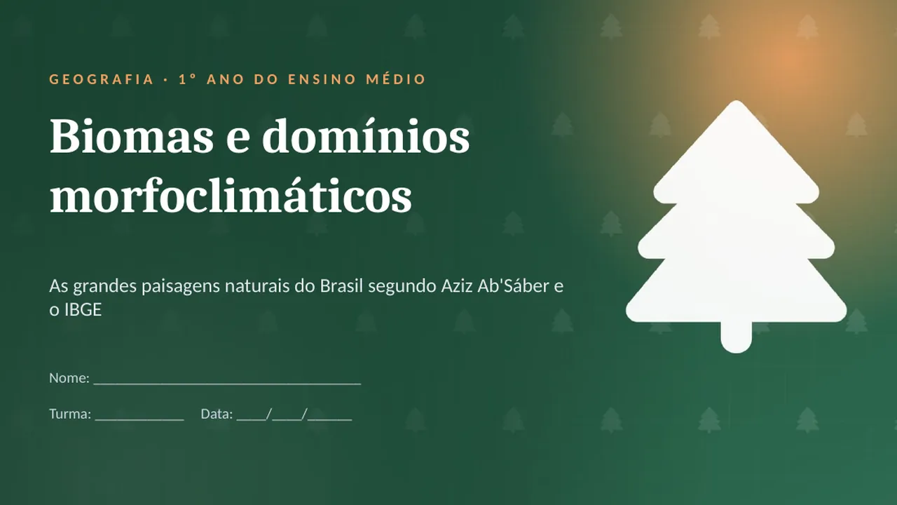 Capa da apresentação Biomas e domínios morfoclimáticos
