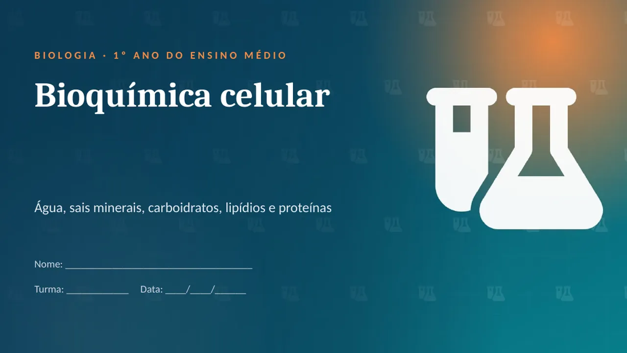 Capa da apresentação Bioquímica celular