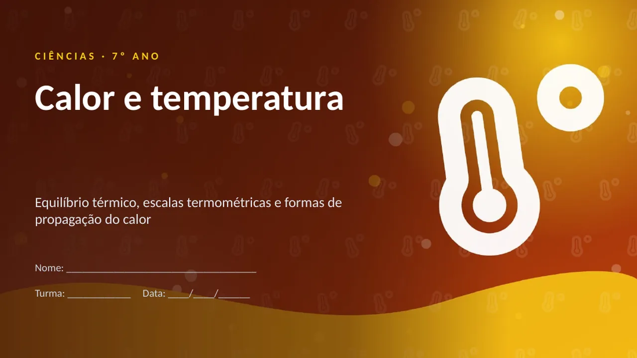 Capa da apresentação Calor e temperatura
