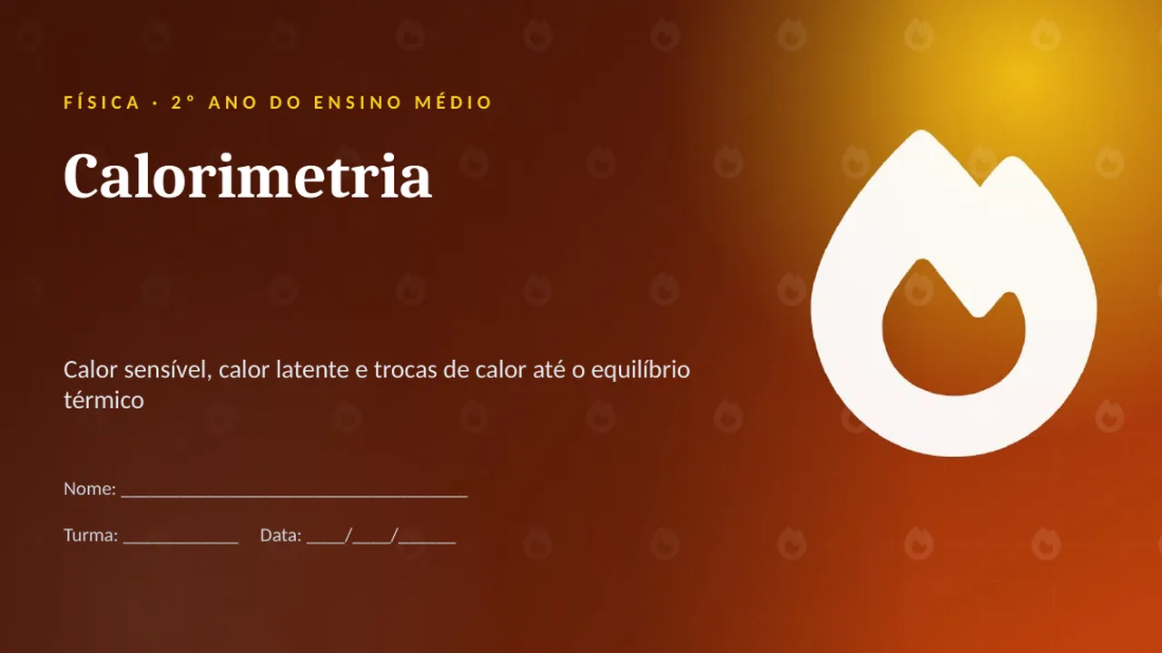 Capa da apresentação Calorimetria