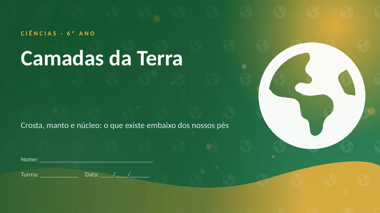 Capa da apresentação Camadas da Terra