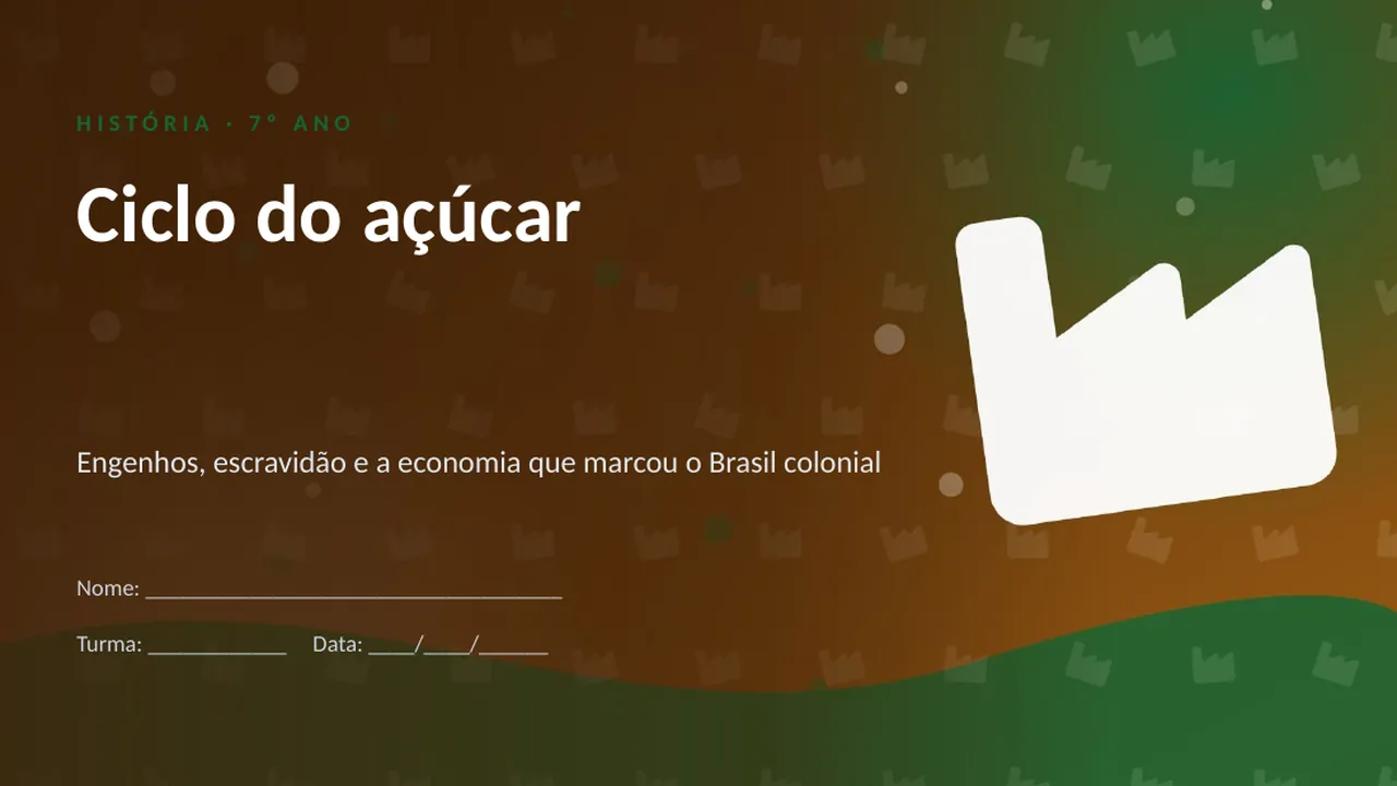 Capa da apresentação Ciclo do açúcar