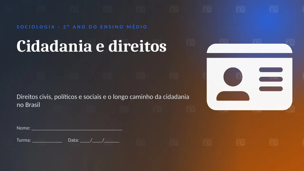 Capa da apresentação Cidadania e direitos
