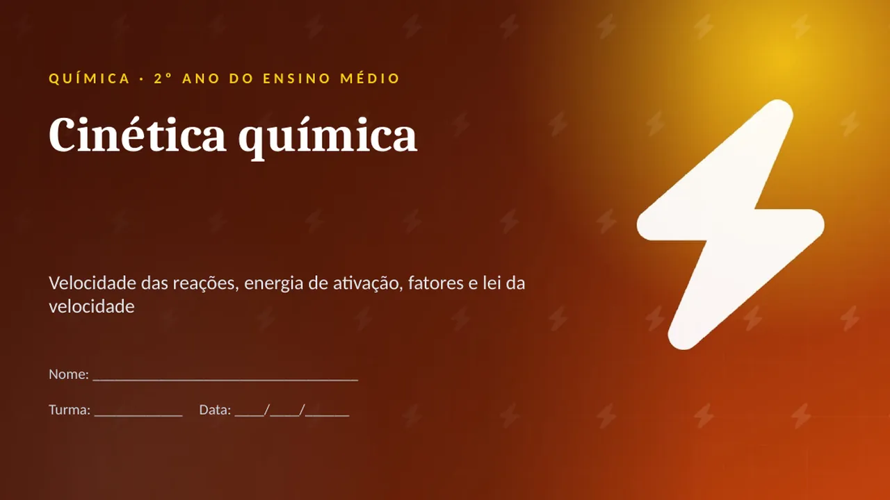 Capa da apresentação Cinética química