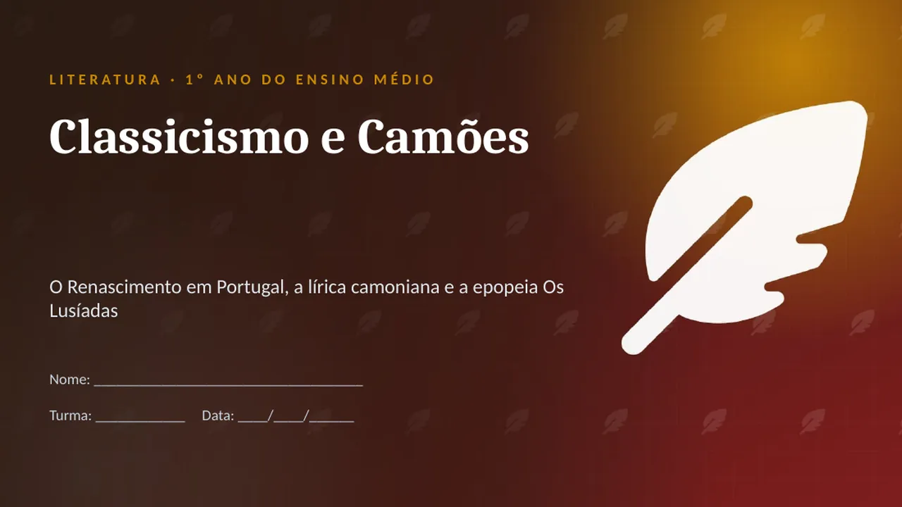 Capa da apresentação Classicismo e Camões