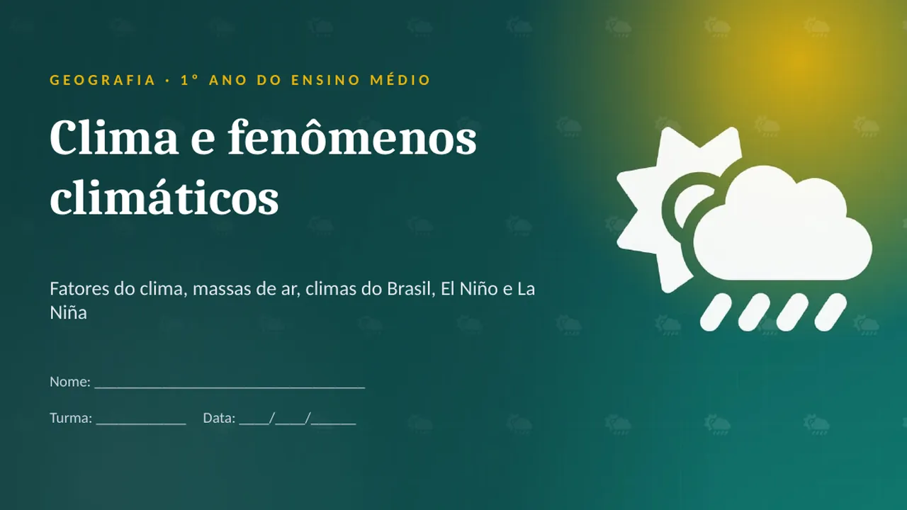 Capa da apresentação Clima e fenômenos climáticos
