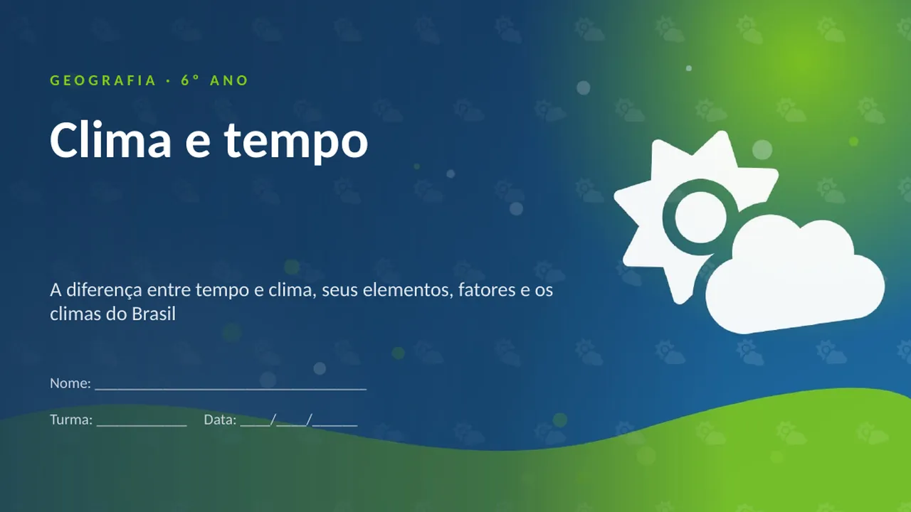 Capa da apresentação Clima e tempo