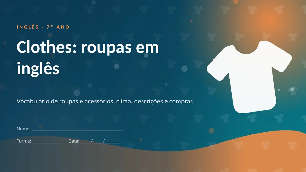 Capa da apresentação Clothes: roupas em inglês