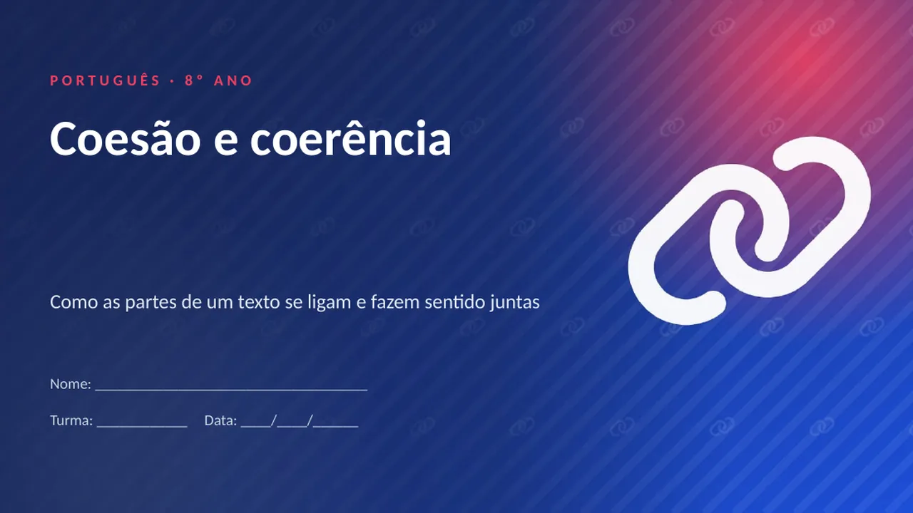 Capa da apresentação Coesão e coerência