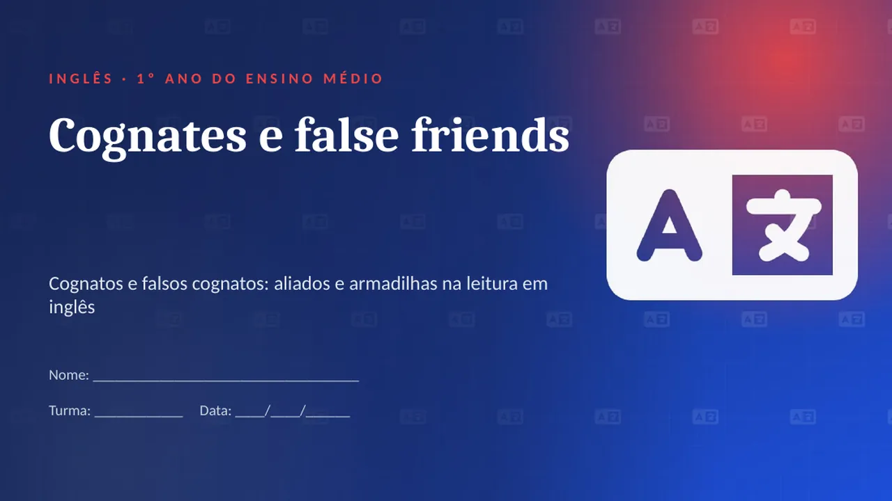 Capa da apresentação Cognates e false friends