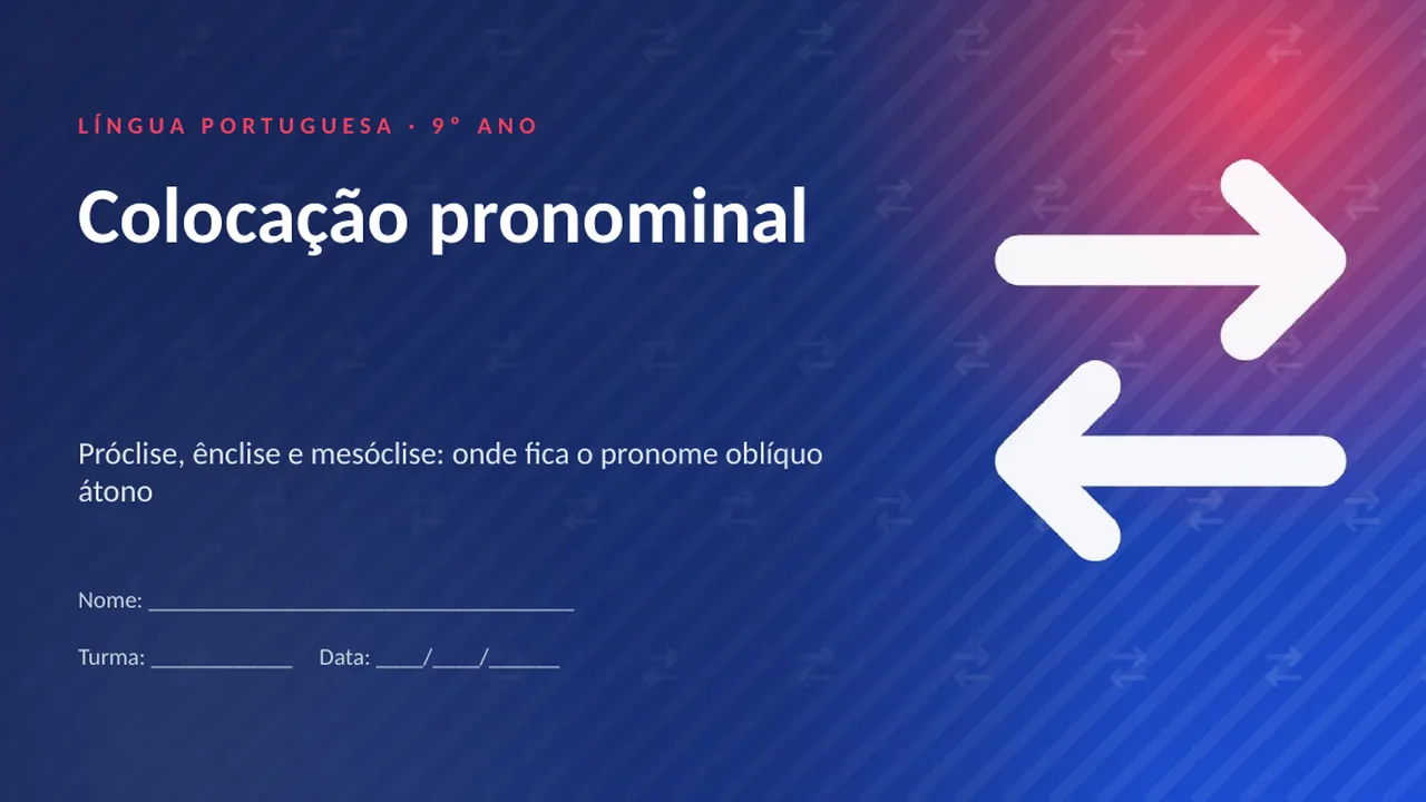 Capa da apresentação Colocação pronominal