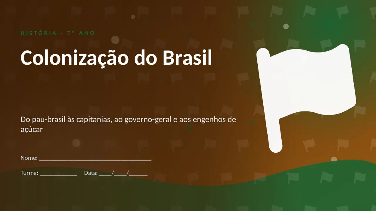 Capa da apresentação Colonização do Brasil