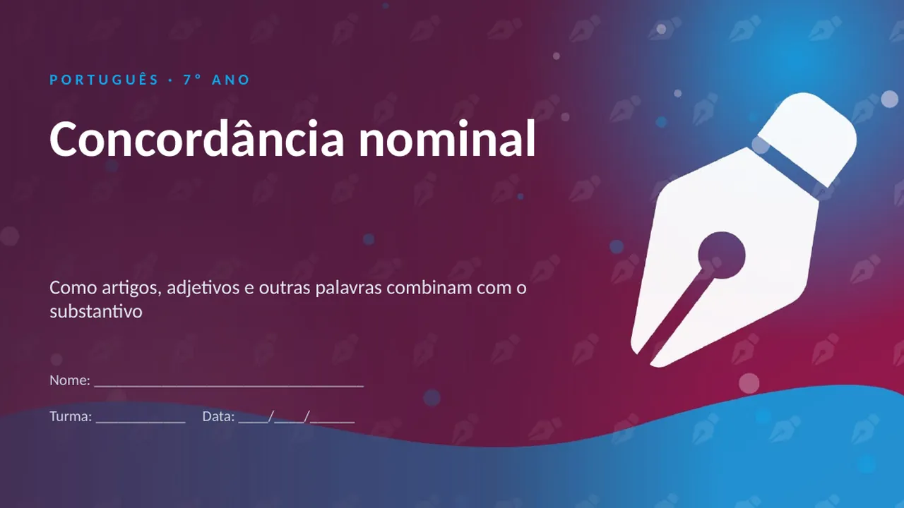 Capa da apresentação Concordância nominal