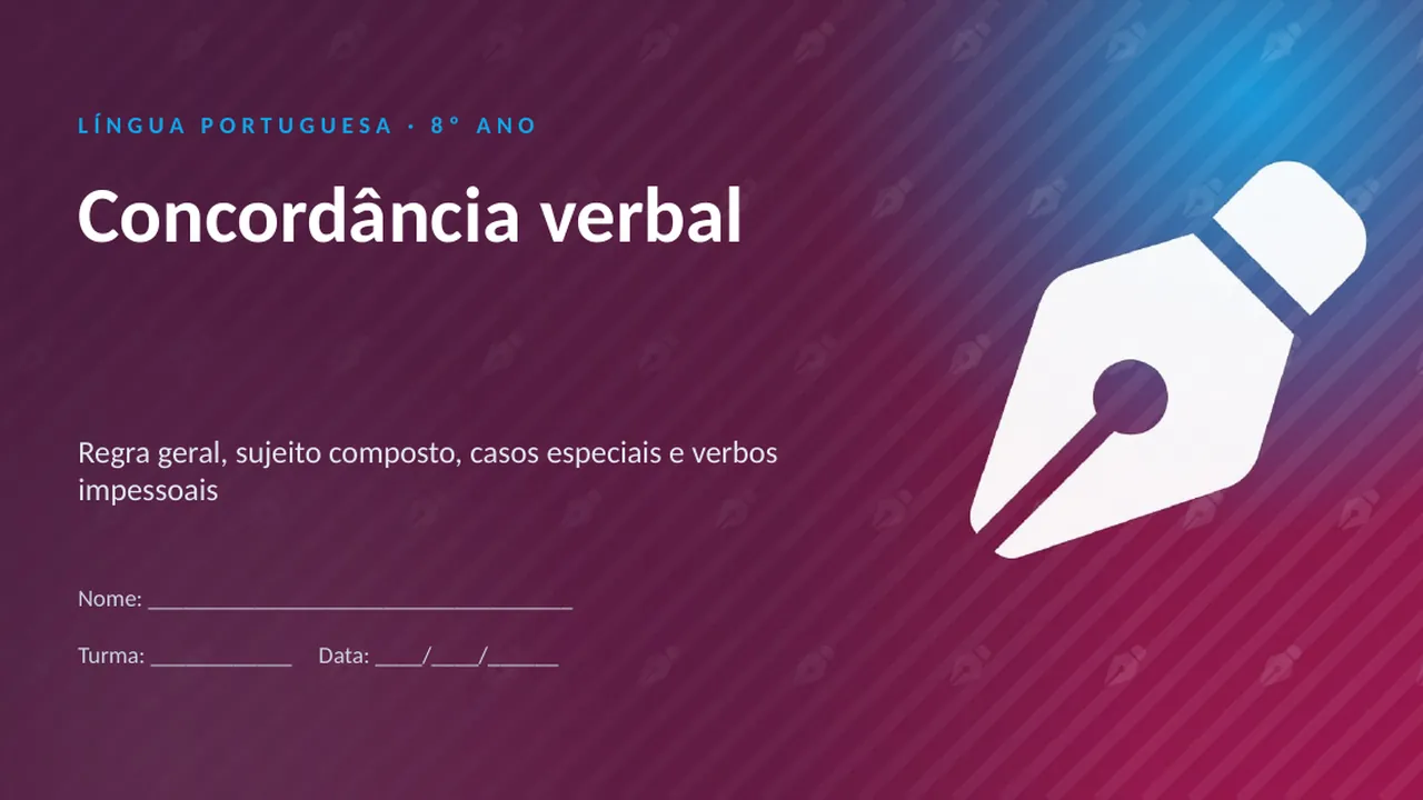 Capa da apresentação Concordância verbal