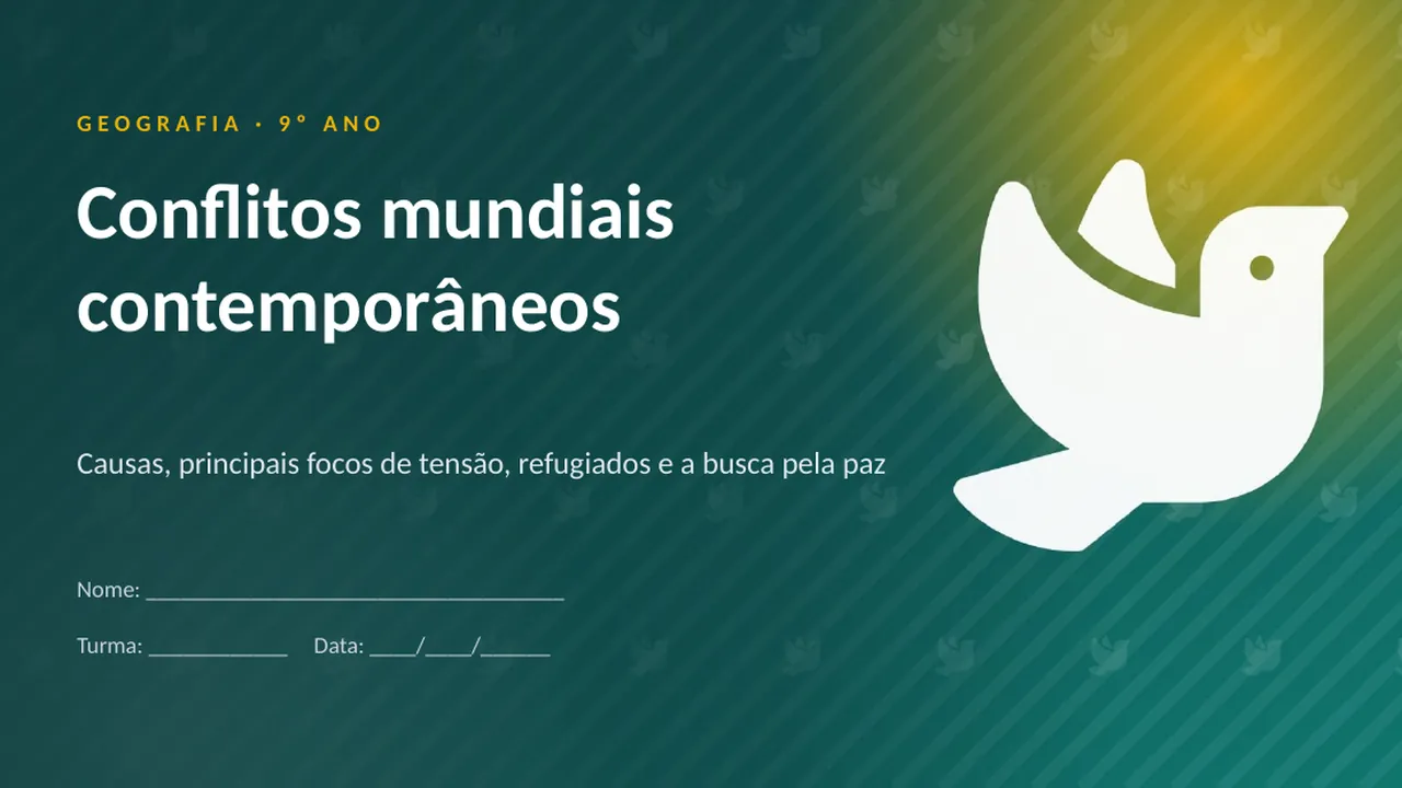 Capa da apresentação Conflitos mundiais contemporâneos