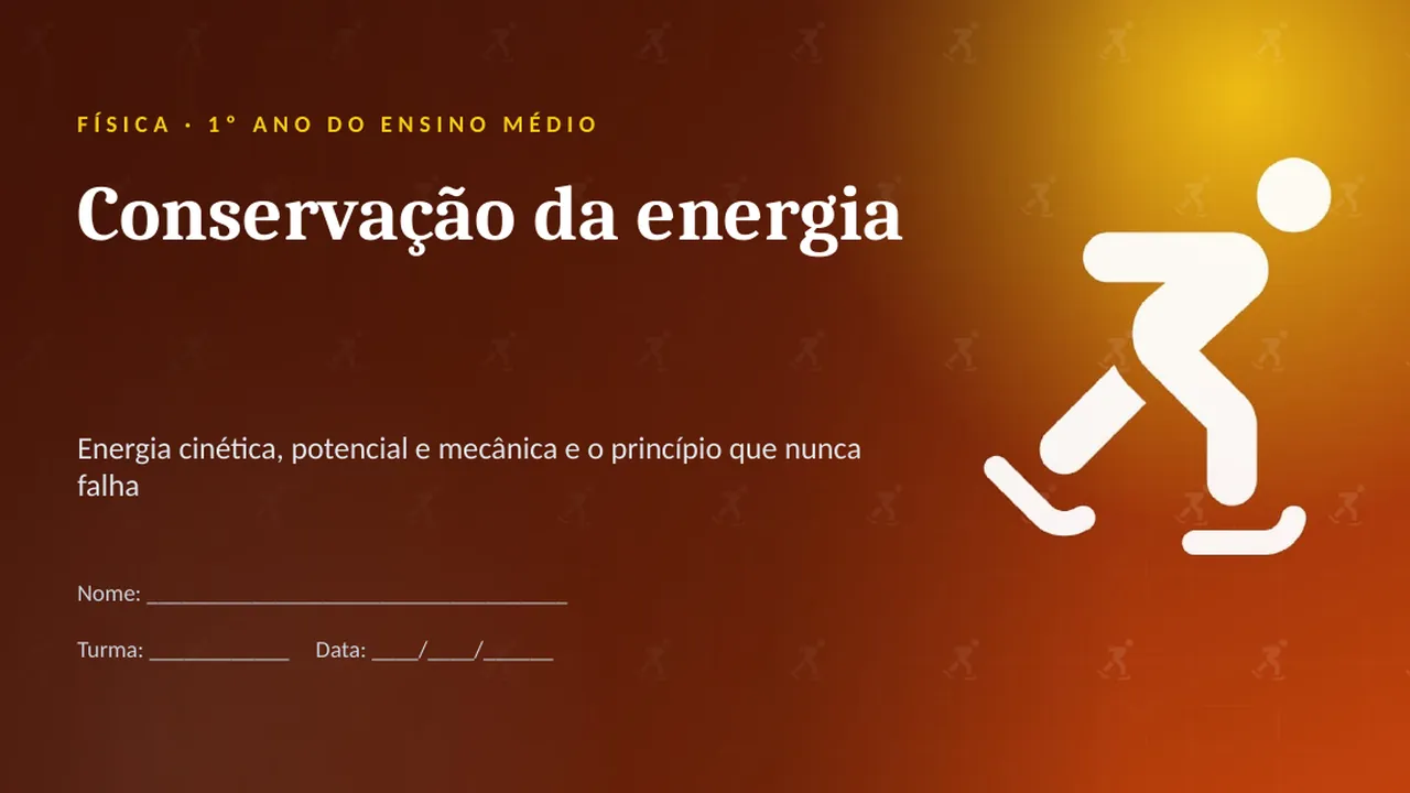 Capa da apresentação Conservação da energia
