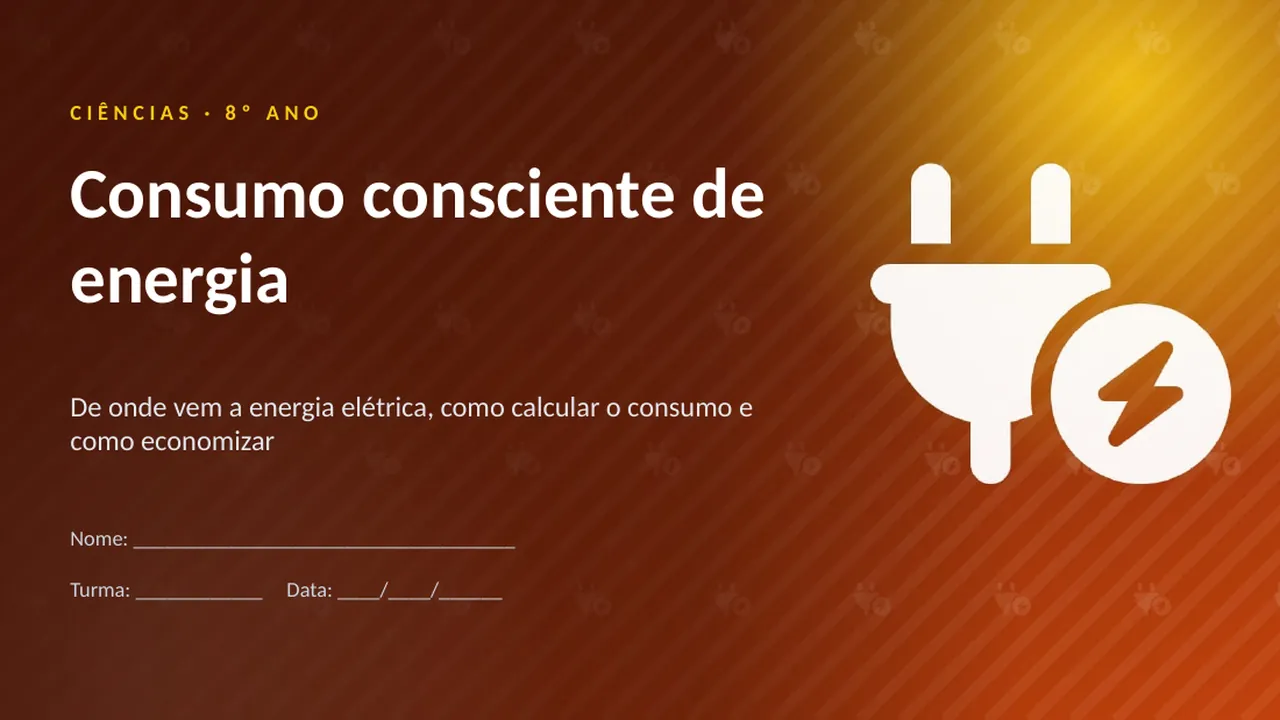 Capa da apresentação Consumo consciente de energia