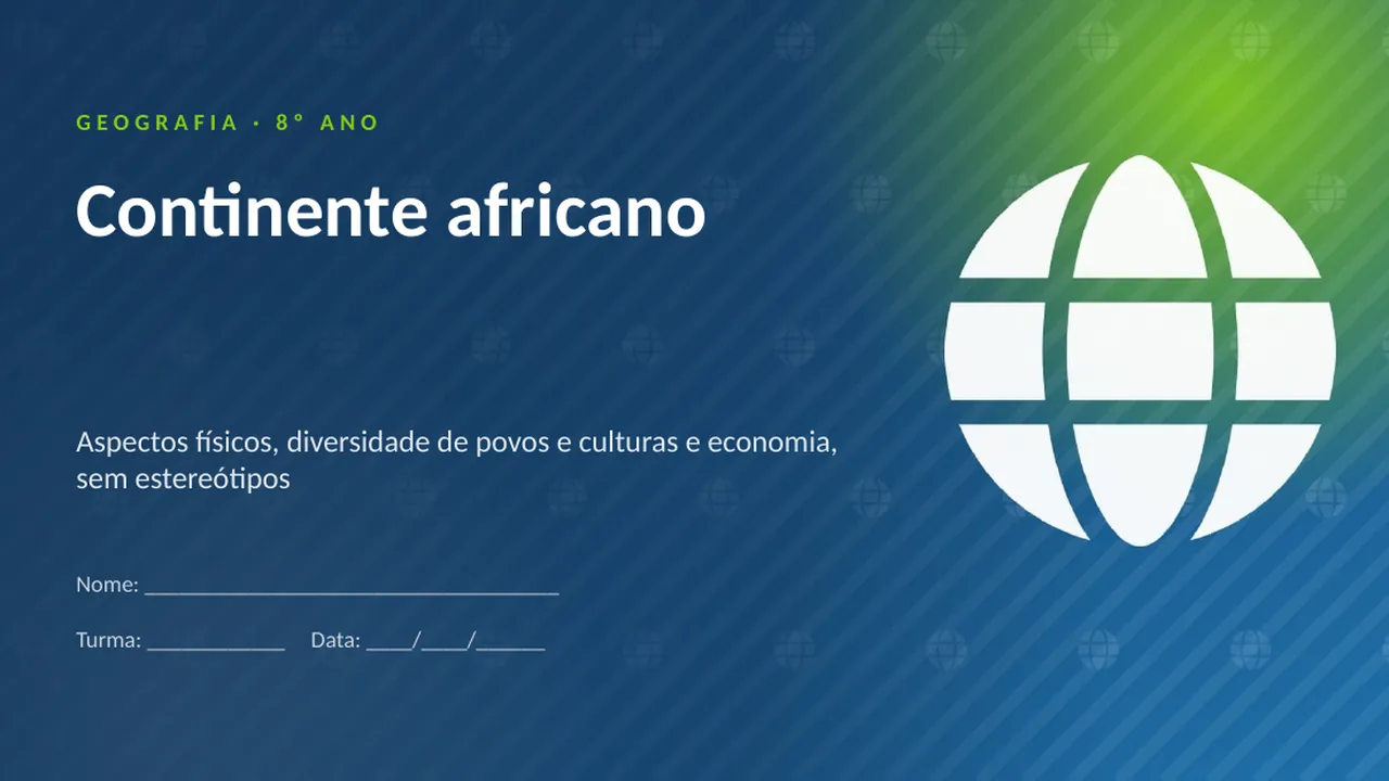 Capa da apresentação Continente africano