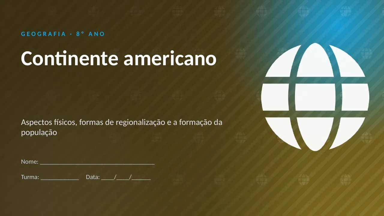 Capa da apresentação Continente americano