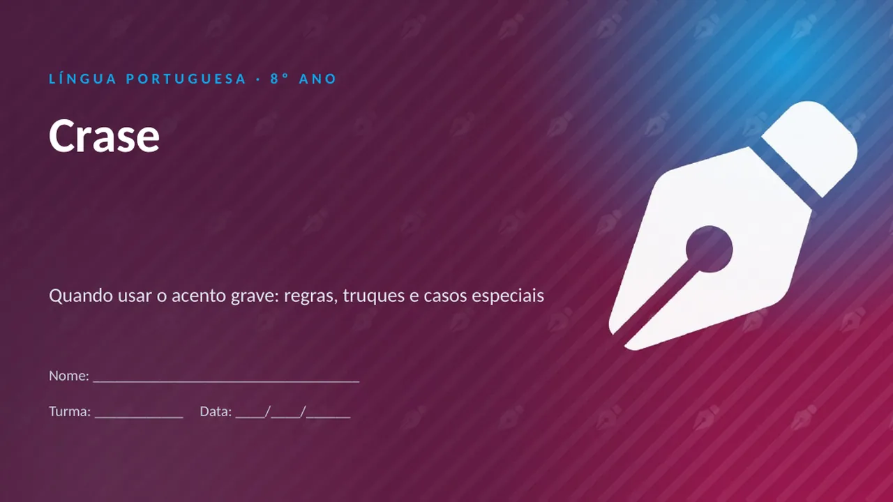 Capa da apresentação Crase