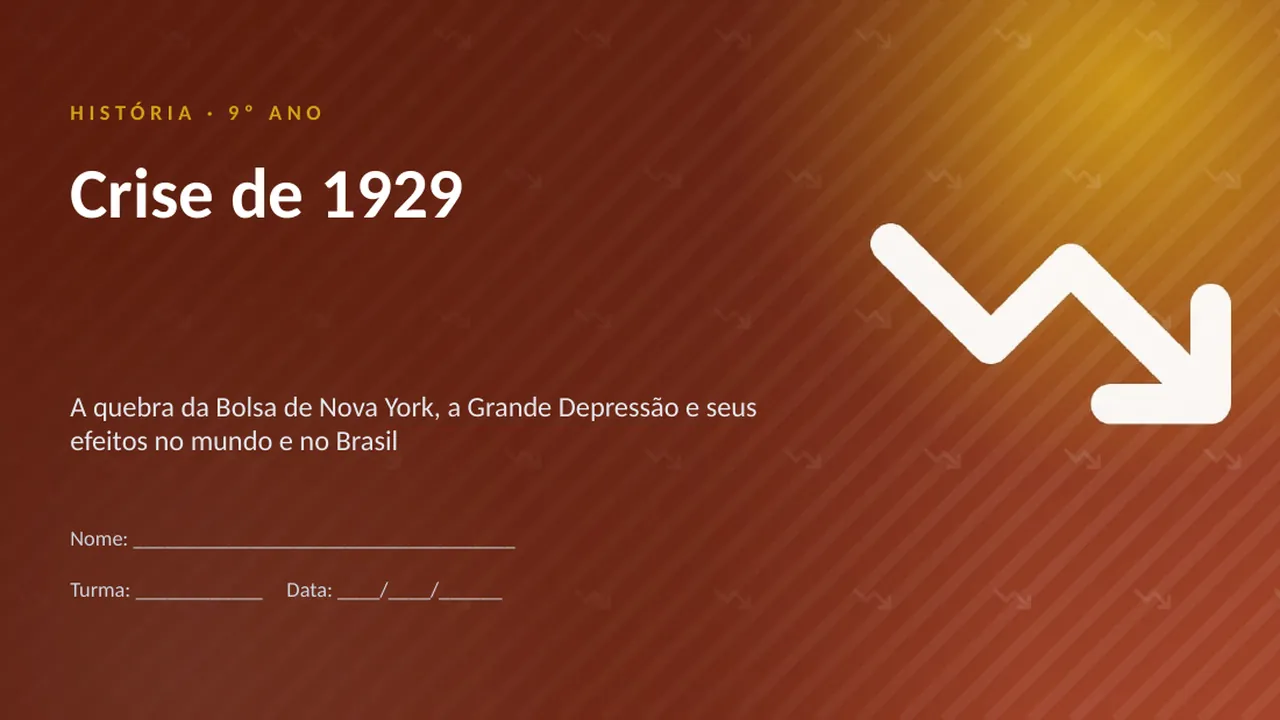 Capa da apresentação Crise de 1929