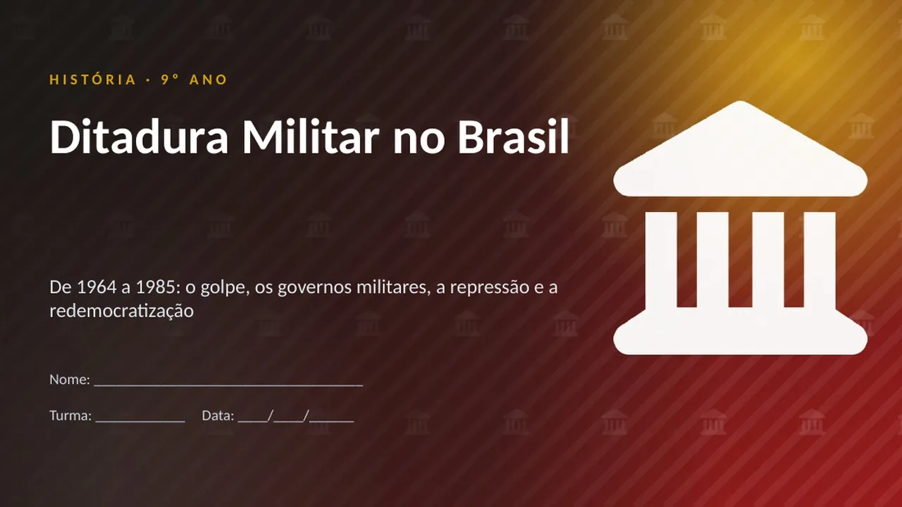 Capa da apresentação Ditadura Militar no Brasil