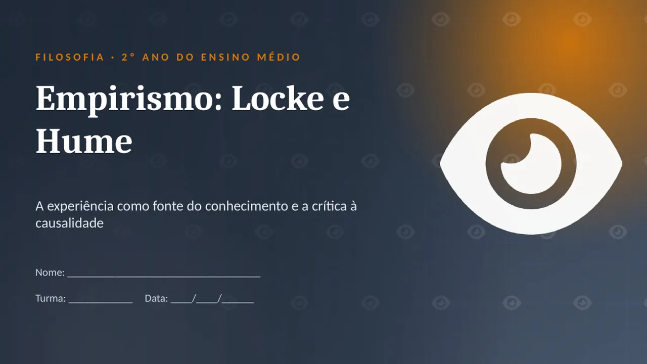 Capa da apresentação Empirismo: Locke e Hume