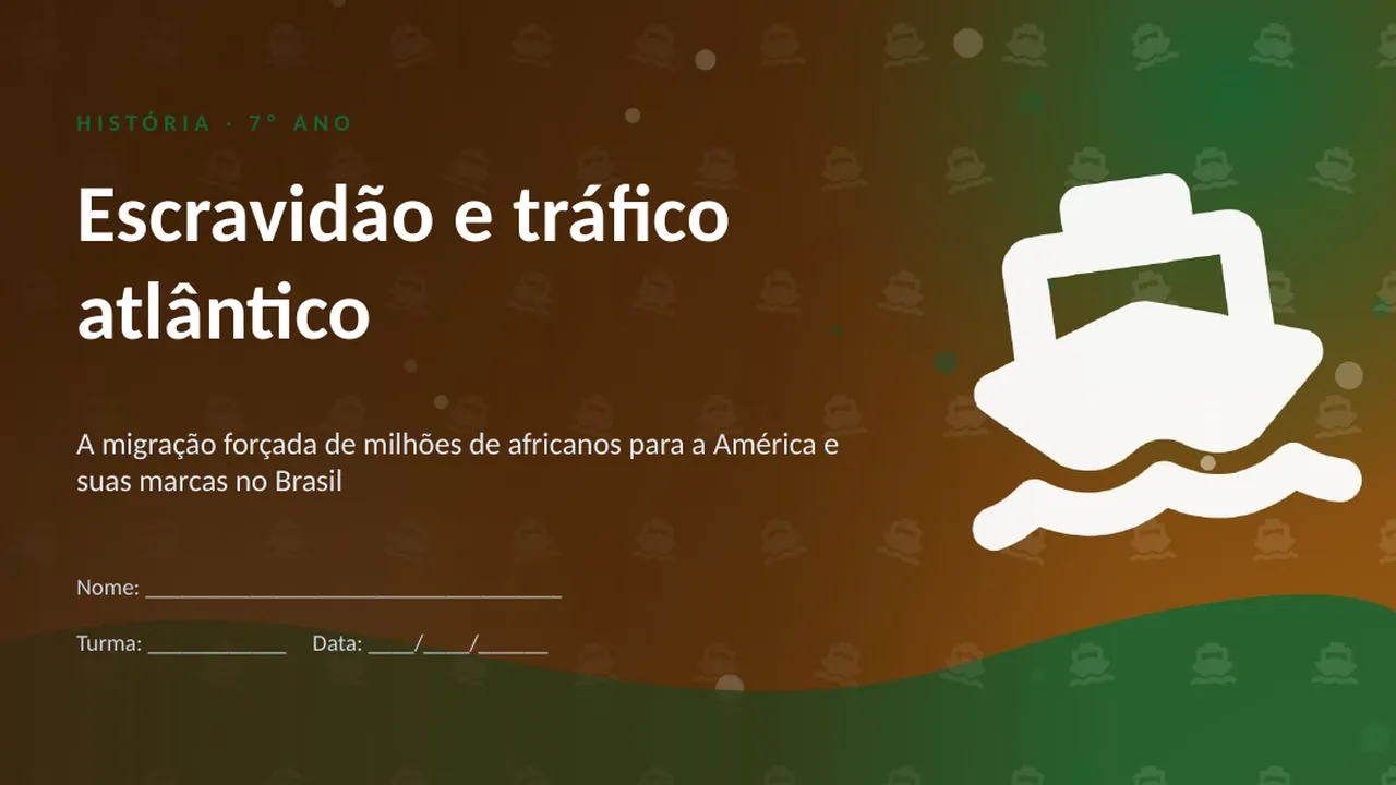 Capa da apresentação Escravidão e tráfico atlântico