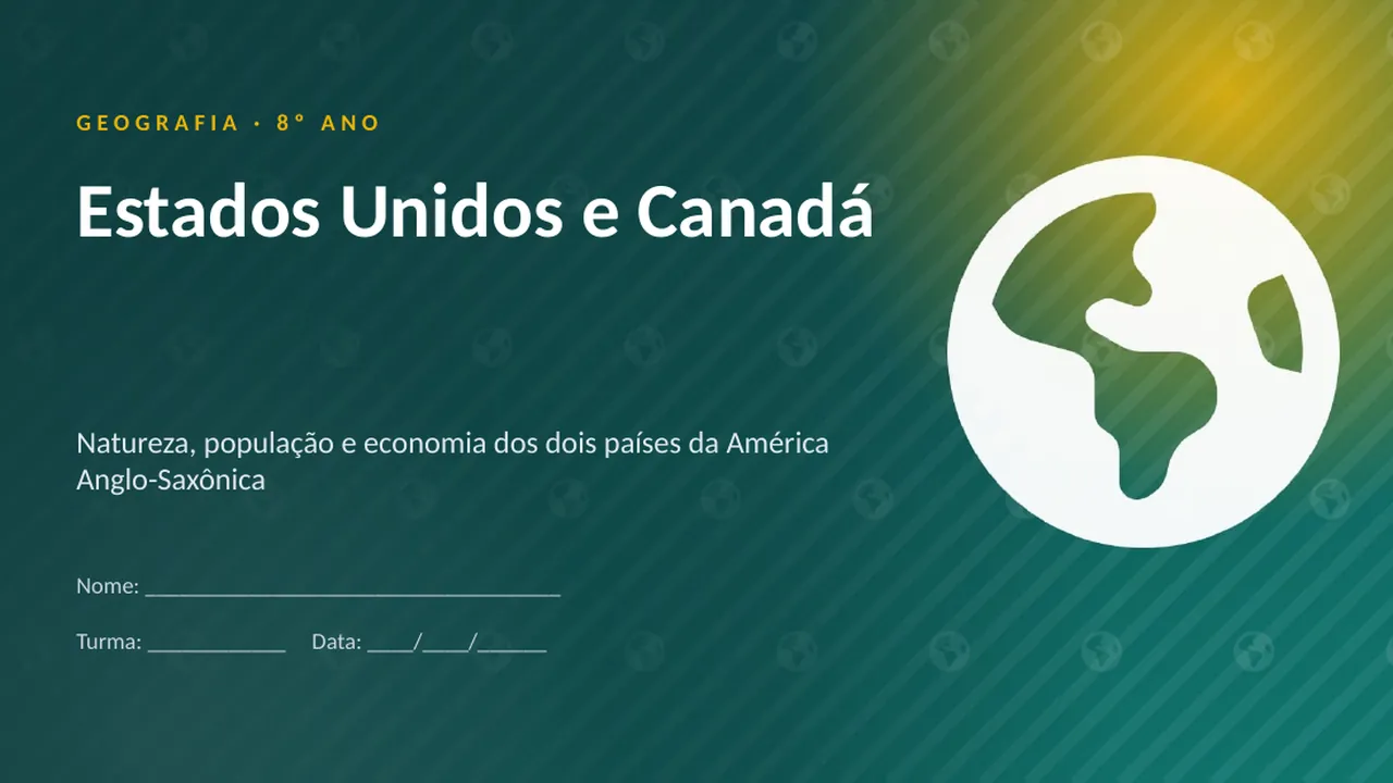 Capa da apresentação Estados Unidos e Canadá