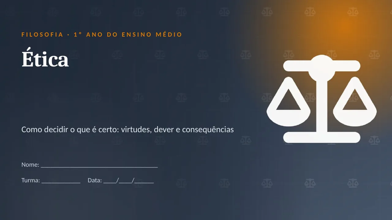Capa da apresentação Ética