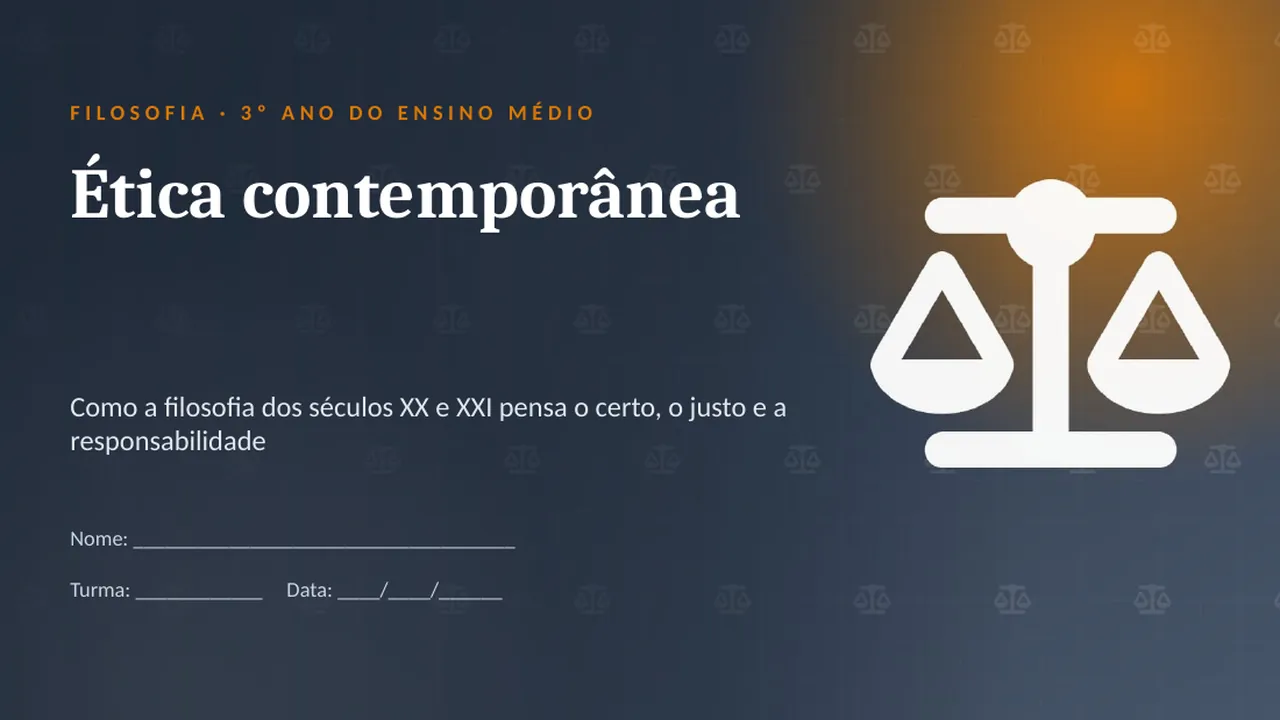 Capa da apresentação Ética contemporânea