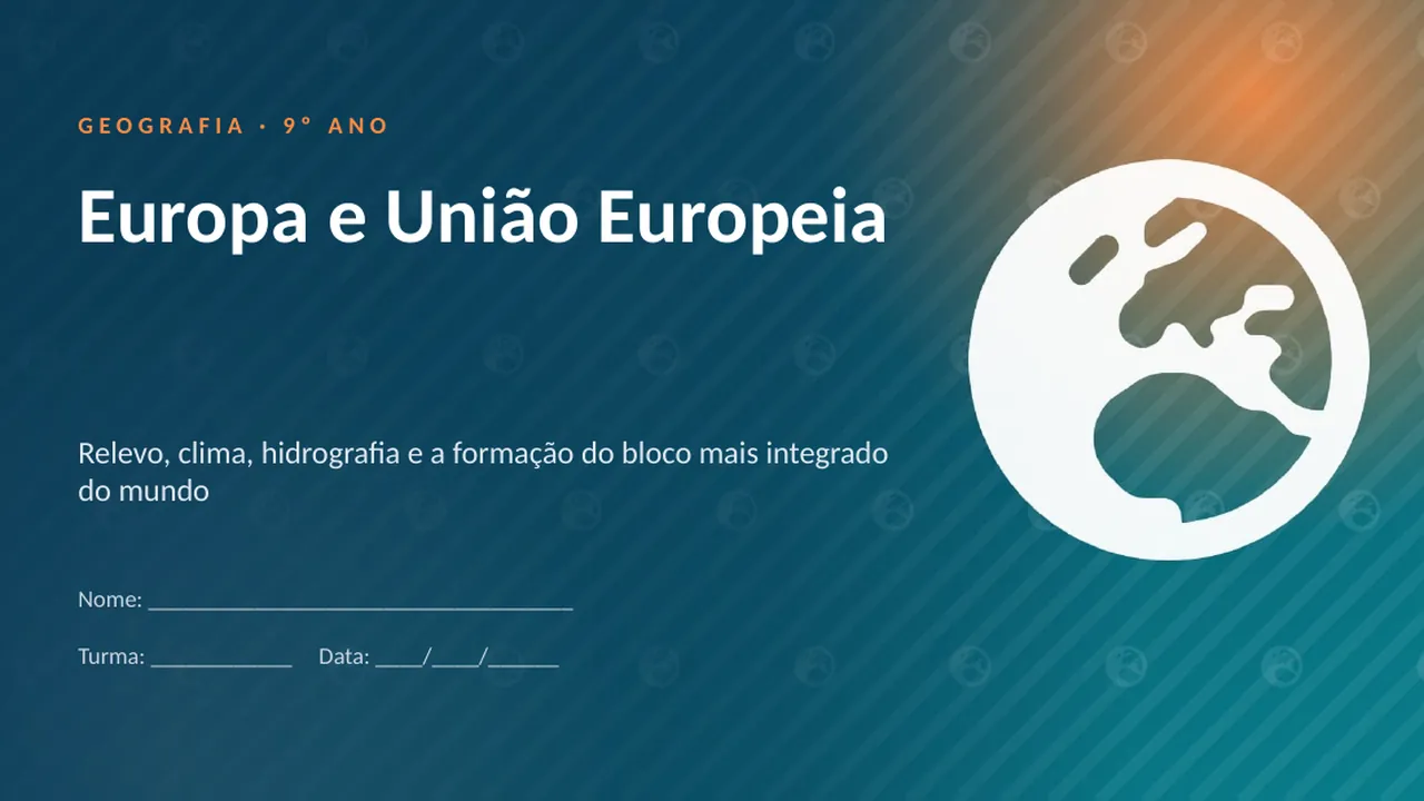 Capa da apresentação Europa e União Europeia