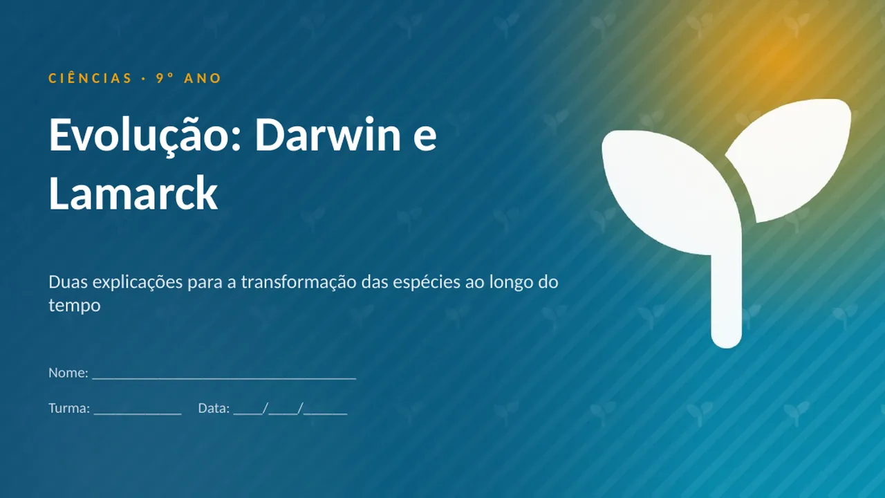 Capa da apresentação Evolução: Darwin e Lamarck