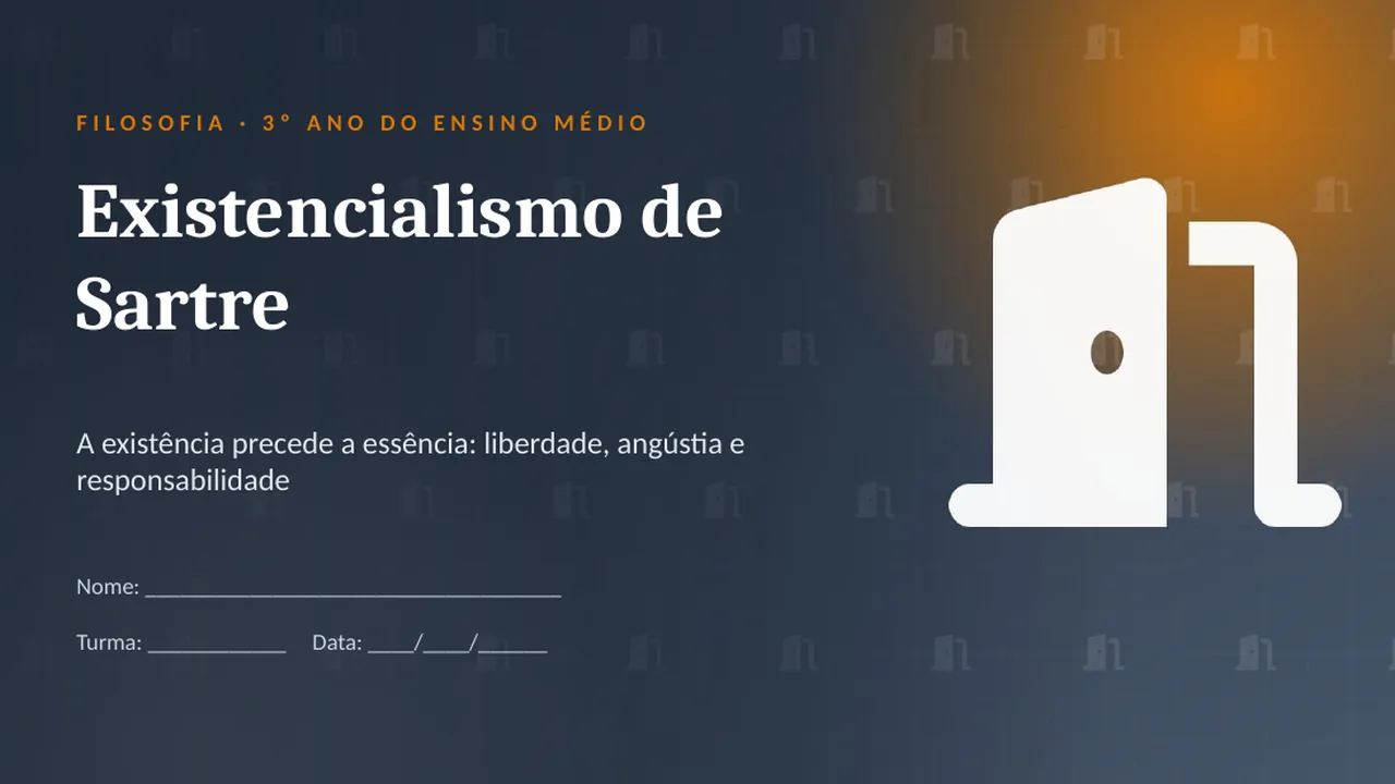 Capa da apresentação Existencialismo de Sartre