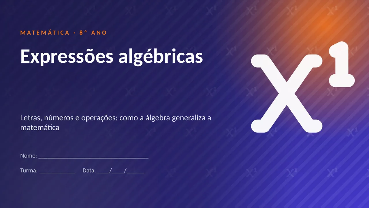 Capa da apresentação Expressões algébricas