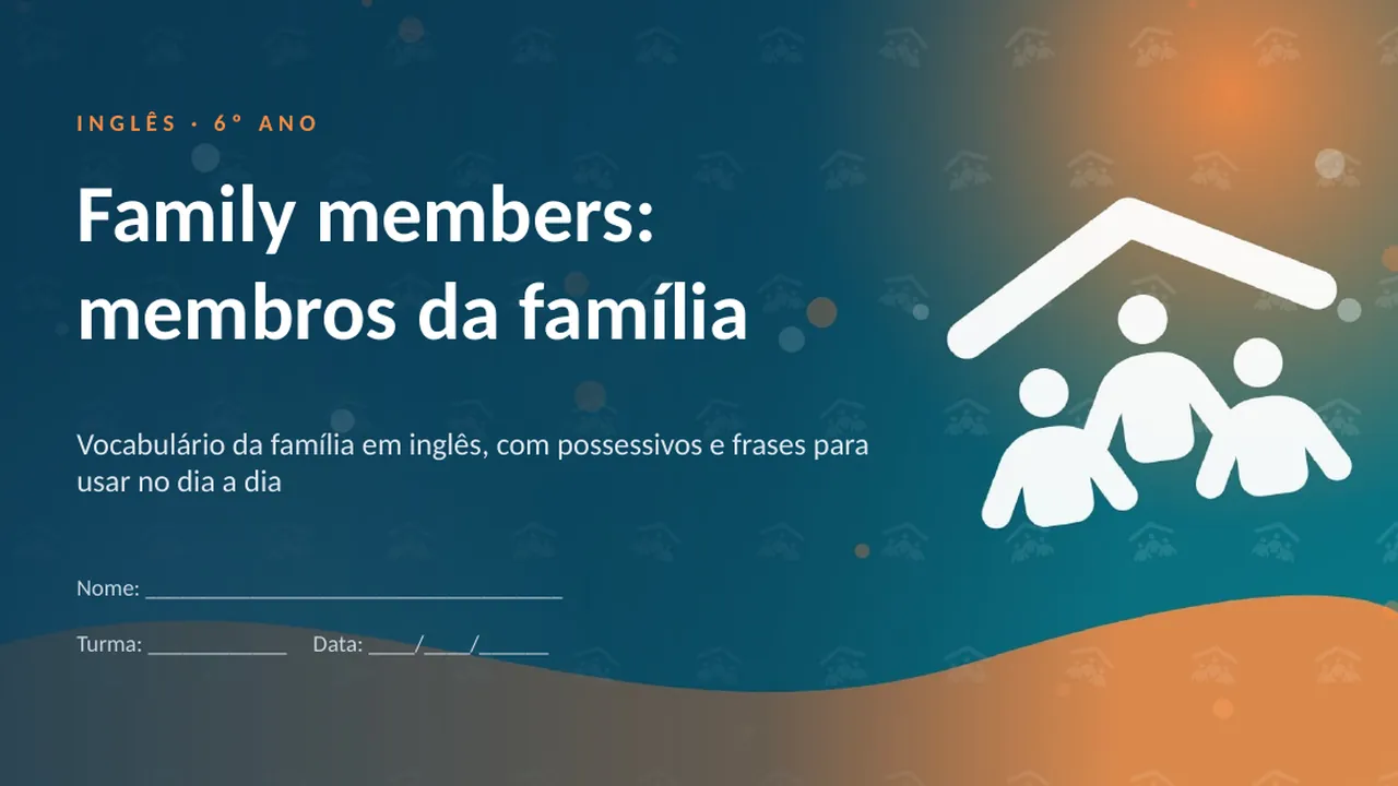 Capa da apresentação Family members: membros da família