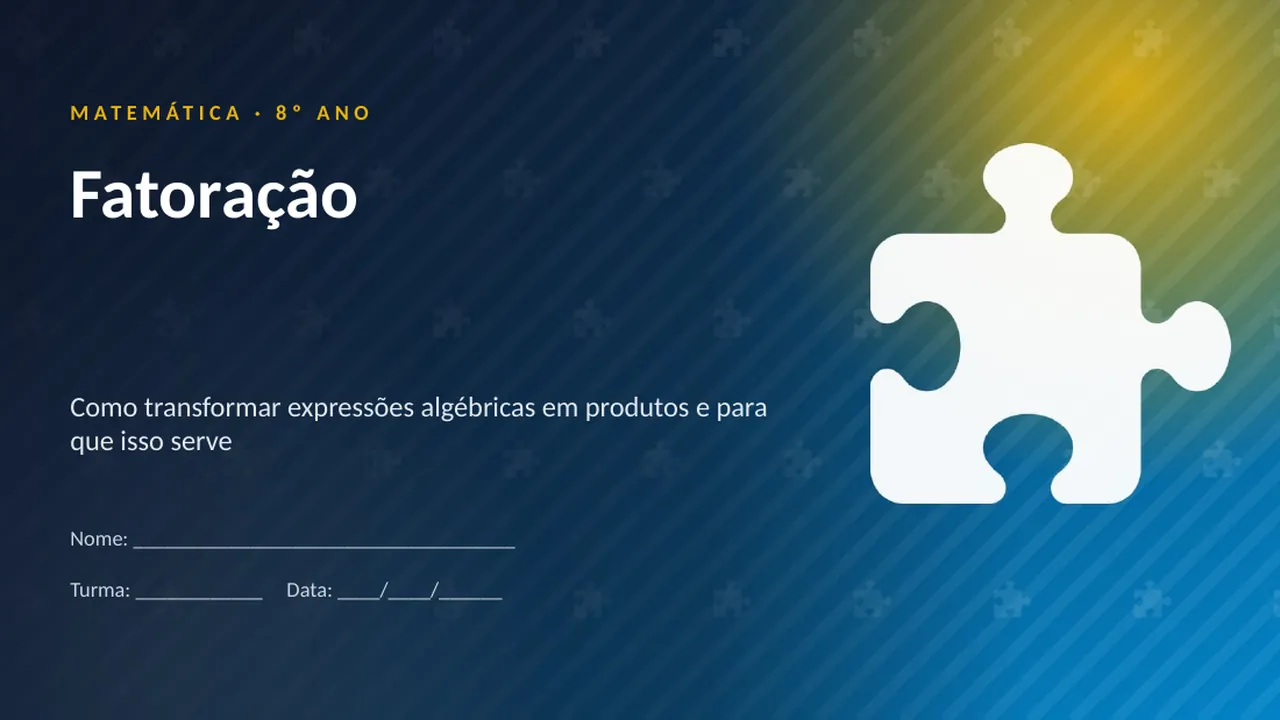 Capa da apresentação Fatoração