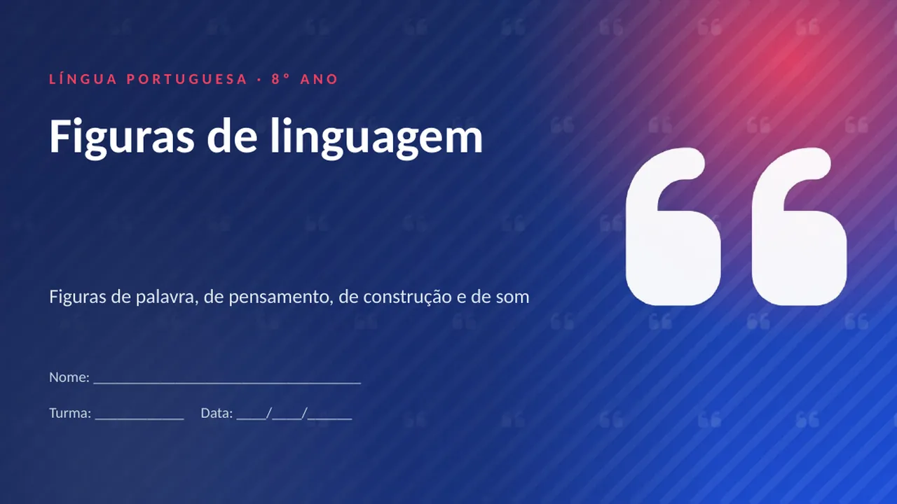 Capa da apresentação Figuras de linguagem